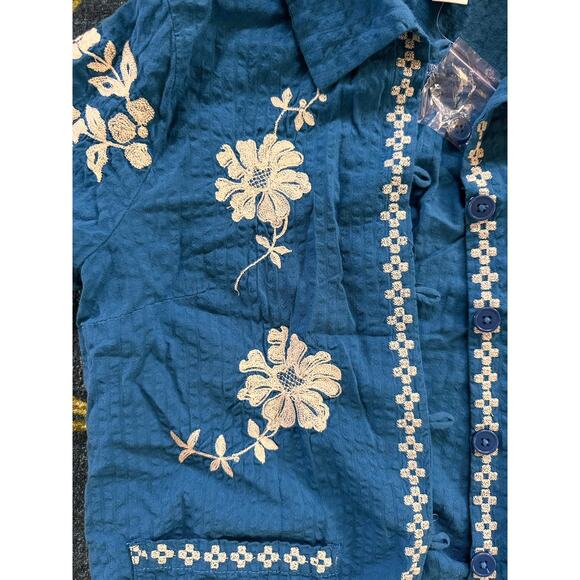 NWOT Urban Outfitters BDG Souvenir Applique Seersucker Shirt Size Medium - Picture 7 of 9